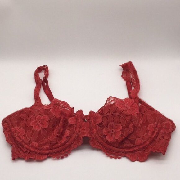 Victoria’s Secret Red Floral Lace Bra Size 34C - Picture 9 of 13